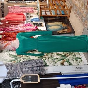 Ramy Brook Rosemary Chain Cut out green dress size large